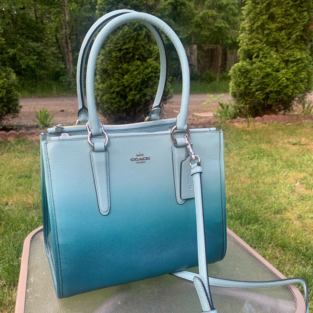 Light Blue/Turquoise Ombré Coach Purse